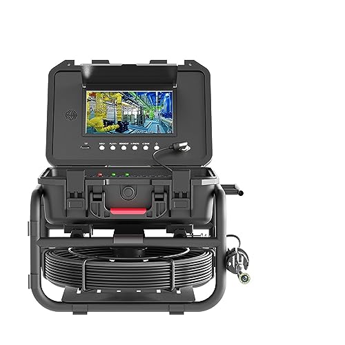 AUBEST Telecamera d'ispezione DVR 9 'IPS Telecamera for ispezione tubo fognario 23mm 1080P IP68 512HZ Localizzatore autolivellante Contatore misuratore endoscopio con scheda video 16GB(60 m)