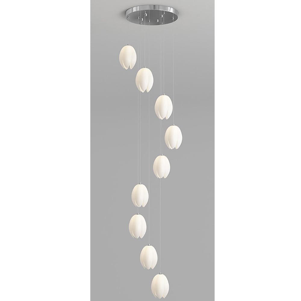Lustre long escalier pour salon de villa et loft moderne créatif 9 feux
