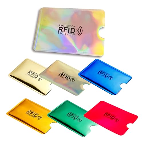 Generic Blocking Sleeves, [7 Pack 7 Color] [TÜV Certification] Anti-Theft Credit Card Protector RFID & NFC Contactless Card Security Holders Prevent Identity Theft for Credit, Debit Cards, Passport