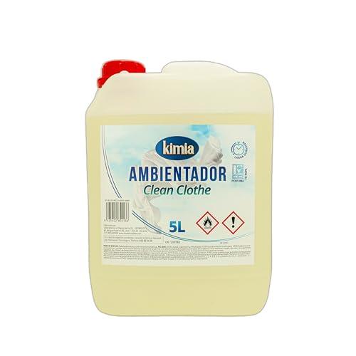 KIMIA - Ambientador de Hogar Clean Clothe 5L | Perfumador con Fragancia Duradera a Ropa Limpia | Para Cualquier Estancia de Casa, Coche y Oficina | Fórmula Concentrada | Ambiente Fresco y Perfumado
