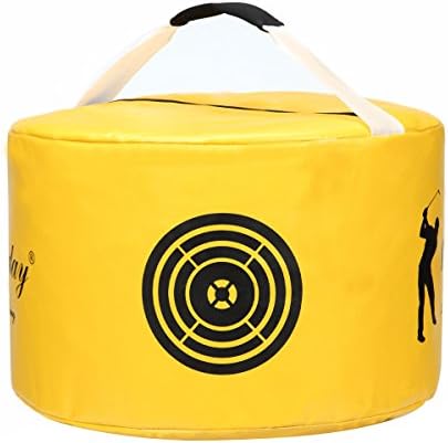 NKTM Golf Impact Contact Power Smash Bag Golf Swing Training Aids Golf Hitting Bag Black/Yellow