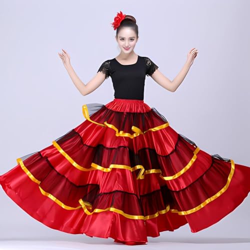 Robe de bal style jupe de danse espagnole longue et ample à volants - 4