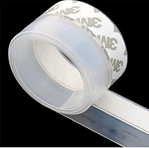 KEPEAK Silicone Door Bottom Seal Strip Tape, 2.5 × 500 cm Transparent Weather Stripping for Waterproof, Windproof, Dust Proof, Weatherproof, Soundproof, Insects Proof