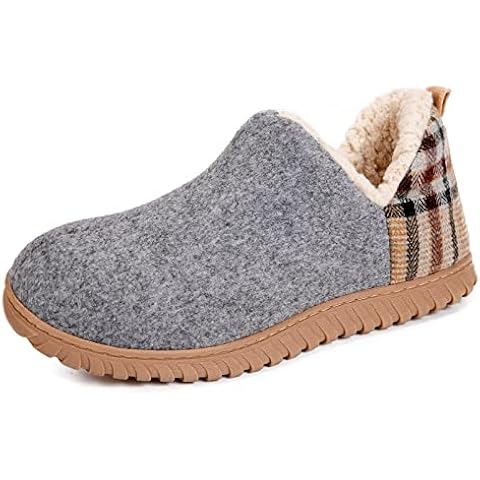 VeraCosy Women's Micro Suede Hi-Top Ankle Boot Slippers with Sheepskin Classic Plaid Grey, 6 UK Cover