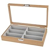 . Material de calidad: la caja de almacenamiento para exhibición de gafas de sol está hecha de madera de alta calidad y materiales de franela, premium y duraderos.