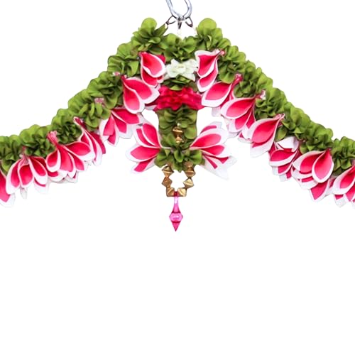 Image of Daedal crafters Champa Door Set Toran for Main Door Entrance, Reusable Thoran for Mandir & Living Room Decor, Bandarwal for Festival Decoration, Flower Hanging for Home Decor (42x18 inch)