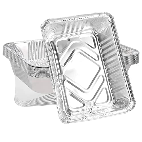 Bandejas Aluminio Desechables 10 Piezas,Bandeja aluminio,Bandeja Barbacoa Grandes Bandejas de Aluminio,Para Cocinar, Asar, Cocinar, Catering, Congelar. (1750ml) Cover