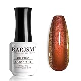 RARJSM Chameleon Nail Polish Gel Orange to Green Color Change Glitter GelPolish 15ML Multichrome Holographic Sparkle Shimmer Nail Gel Varnish Soak Off Curing Requires DIY at Home Salon