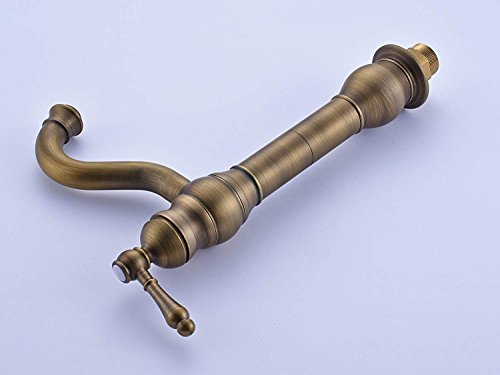 MEIBATH Badezimmer Waschbecken Mischbatterien Antik Messing Arbeitsplatte Wasserhahn Vessel Tap + Waschbecken Pop up Drain (kein Überlauf) Wasserhahn Badarmatur Waschtischarmaturen