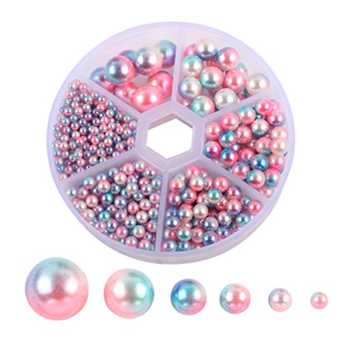 TOYMYTOY パール 小さな パールビーズ 樹脂パール 光沢 穴なし DIY 材料 手芸用品 手芸材料 DIY用 ジュエリー用 3/4/5/6/8/10mm ケース付き