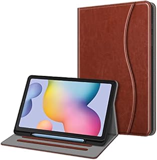 FINTIE Case for Samsung Galaxy Tab S6 Lite 10.4 Inch 2022/2020 (Model SM-P610/P613/P615/P619) with S Pen Holder, Multi-Angle Viewing Folio Stand Cover with Pocket, Auto Wake/Sleep, Ocean Marble