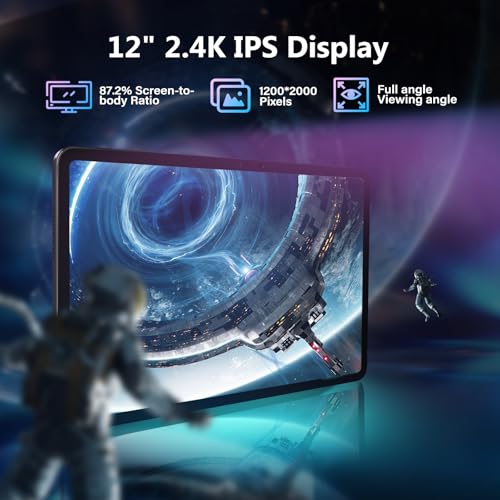 Image of DOOGEE T40 PRO 12 Inch Android 14 Tablet,2.4K Gaming Tablet with Helio G99,20GB RAM+512GB ROM (2TB TF), 7.6mm Slim Tablets, 10800mAh,Dual SIM 4G,2.4G&5G WiFi /Face Unlock /BT5.0 /GPS /OTG, Blue