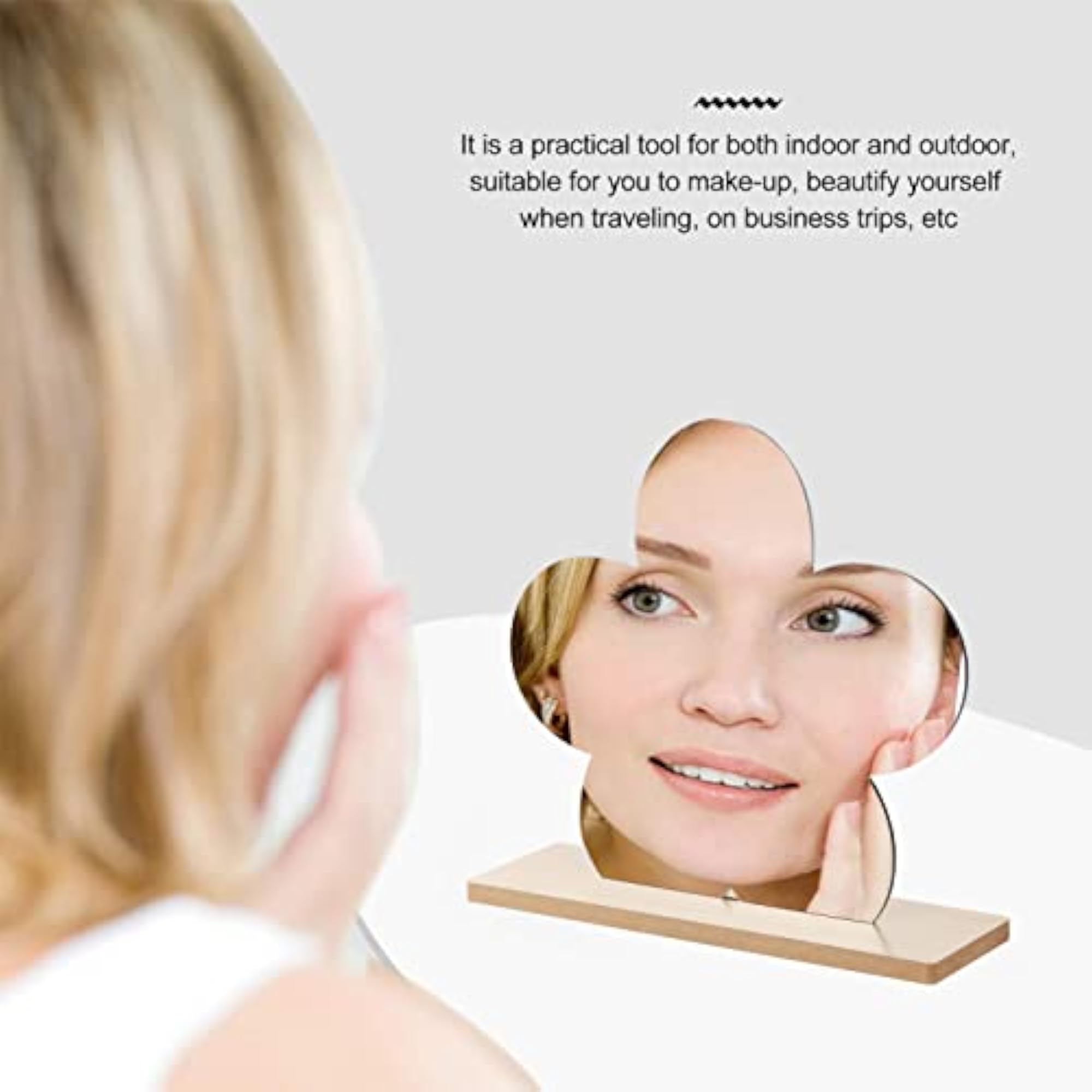 Aesthetic Vanity Mirror Flower Shaped Tabletop Cosmetic Mirror