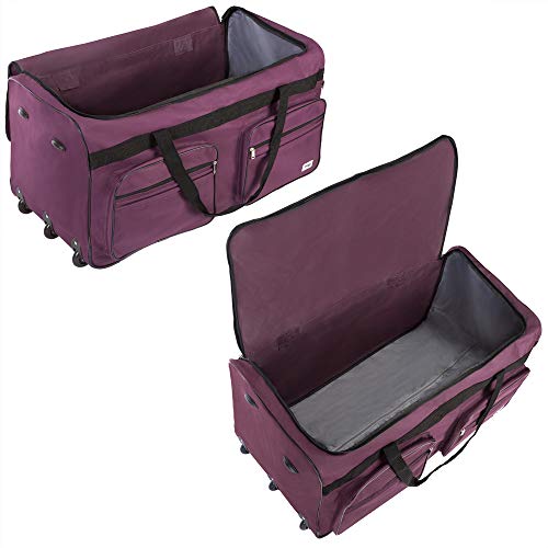 Monzana® Borsone Da Viaggio Trolley Xxl 85X43X44Cm Con Ruote 160L Funzione Borsa Turista Manico Telescopico Bagaglio A Mano Grande Morbido In Tessuto - 4