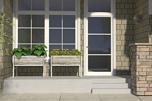 Foreman Raised Garden Bed 36”Lx24”Wx25”H Premium Hpl Plastic Wood Grain Aluminum Legs Elevated Planter Box For Backyard Patio Balcony, Amaretto #TOP5