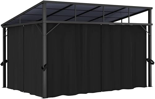 Miniatura 7 de vidaXL Gazebo con Cortina 13.3'x9.6'x8' Antracita