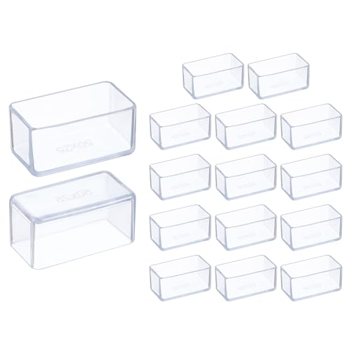 uxcell Silicone Chair Leg Floor Protectors 1 x 2 Inch Clear 16 Pcs