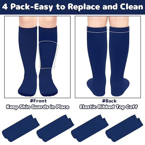Image of Olreco 4 Pack Kids Soccer Socks Toddler Baseball Socks Youth Boys Football Sock Boys Girls Softball Sock Athletic Accessories