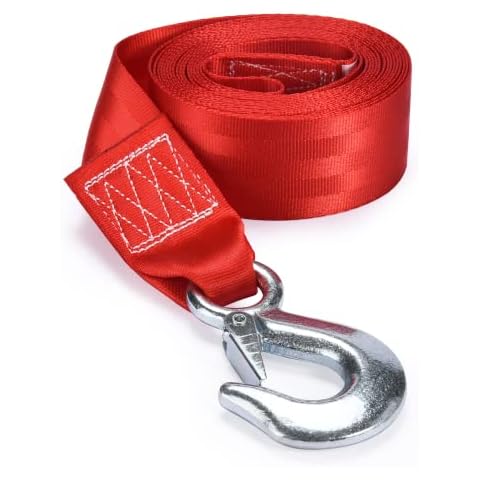 Boulder Tools Trailer Winch Strap - Heavy Duty Winch Strap with Durable Hook - Tow Strap Ropes for Car Vehicles, Trailer Boat, Jetski - Towing Winch Strap Accessories - 3300 lbs Load Capacity Cover
