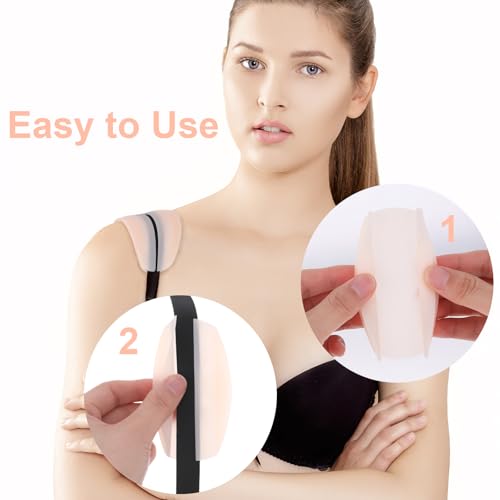 Thinp 6 peças de almofada de alça de sutiã, almofadas de ombro de silicone para alças de sutiã, supo