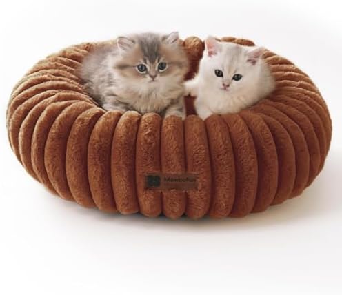 MEWOOFUN Donut Dog Beds for Small Dog, Calming Bed Round Cute Pup...