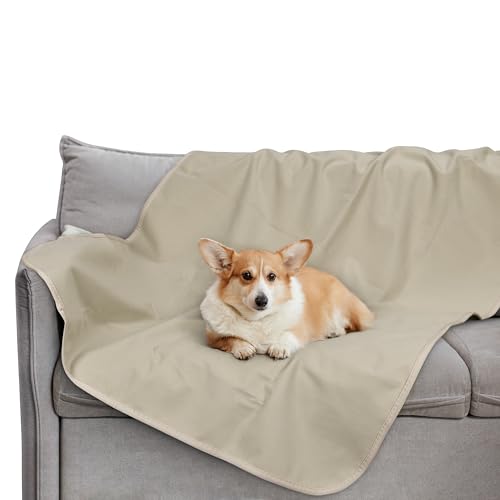 Pawsee Manta Impermeable Refrescante para Perros, Funda Impermeable Reversible, Protector de Muebles, Lavable, A Prueba de Fugas, Cómodo, 150 x 130 cm, Gris