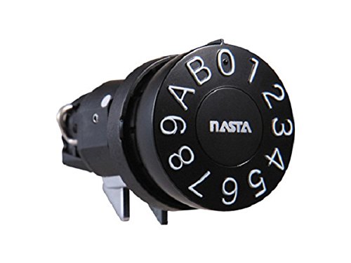 ナスタ 可変ダイヤル錠 ヨコ型 集合郵便受箱用錠前 ブラック SPK-15N-Y 1個