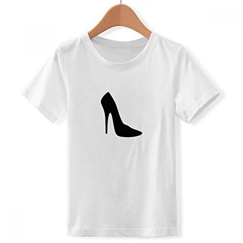 T-shirt noir High Heels à col rond contrasté pour adolescent