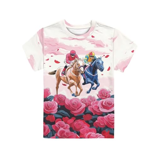 Image of WELLFLYHOM Kids Tshirts Girls Boys Short Sleeve Crewneck Tees Shirts Casual Sport Pullover Tops Size 3-16 Years