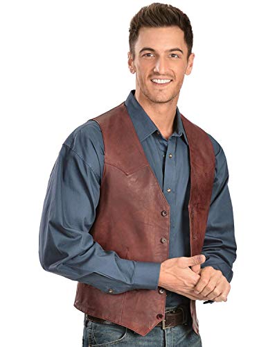 Scully Lambskin Button Front Vest,503-179-50L-B/L #TOP1
