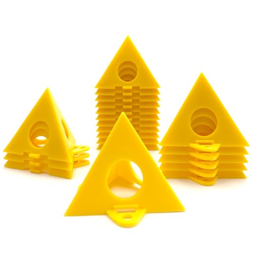 Qgond 20pcs Painters Pyramids Stands Heavy-Duty Painting Tripods for Cabinets & Doors with Locking Design Stackable Mini Cones for Smooth Finishes Supports Up to 250 Pounds - Ideal for DIY & Professional Projects (yellow)