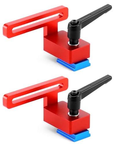 QWORK® 2 Stücke 30 Typ Führungsschiene Stop, Gleitstopper für Holzbearbeitung, Für T-Nut T-Tracks, Holzbearbeitung Manuelle Werkzeuge