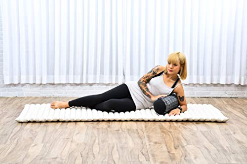Image of Leewadee Small Yoga Bolster - Shape-Retaining Cervical Neck Roll, Tube Pillow for Comfortable Reading, Kapok Filling, 22 x 6 x 6 inches