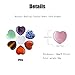 YATOJUZI 7 Chakra Natural Heart Healing Crystals Rose Quartz Amethyst Heart Love Stones Set Bulk Polished Pocket Palm Thumb Gemstones Chakra Reiki Balancing 0.8 inches