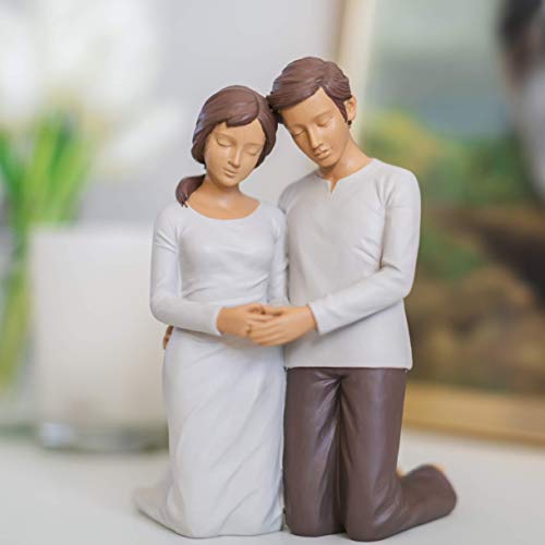 Treasured Moments Husband & Wife Praying Couple Kneeling Statue - Sculpted Hand-Painted Figurine, Collection #TOP5