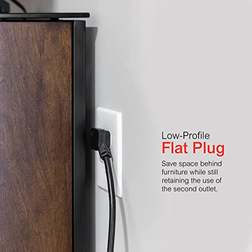 Ge Pro 6-Outlet Surge Protector, 4 Ft Extension Cord, 840 Joules, Power Strip, Flat Plug, Integrated Circuit Breaker, Wall Mount, Ul Listed, Black, 37051 #TOP4