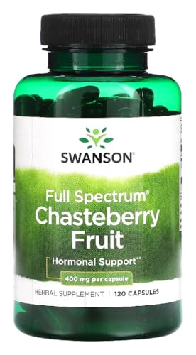 Swanson - Full Spectrum Chasteberry Fruit 400mg | Fruto del Sauzgatillo 400 mg | Apoya el equilibrio hormonal y el bienestar en mujeres - 120 cápsulas