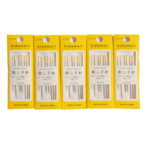 Set of 5 Packs (30 Needles) Hidamari Sashiko Sewing Needles - 6 Assorted Needles per Pack