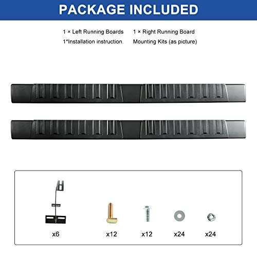 Boardroad 6.5'' Running Boards For 2009-2018 Dodge Ram 1500 Quad Cab, Side Step Nerf Bars 450 Lbs Each Bar #TOP7