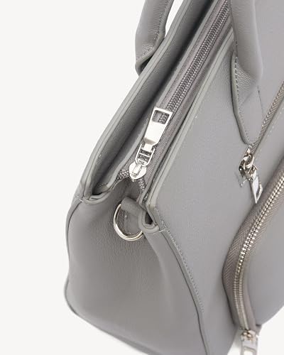 Image of NEWBELLA Women's Grey Vegan Leather Tote Bag