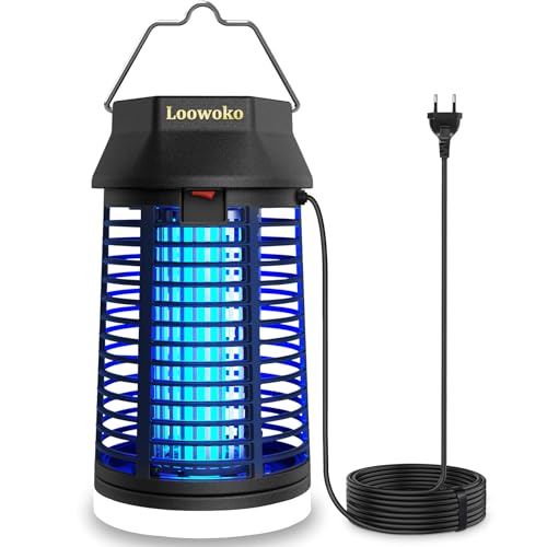 Insektenvernichter Elektrisch 4200V Mückenlampe Mit LED-Licht Wasserdicht Fliegenfalle Elektrisch Mosquito Killer Anti Mücken Lampe für Innen Outdoor Schlafzimmer Haus Patio Hinterhof