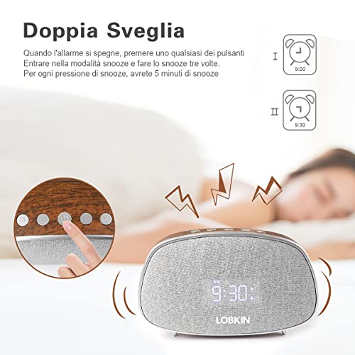Sveglia da Comodino,LOBKIN Sveglia Digitale con