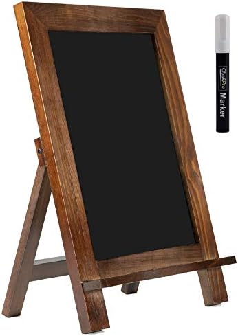 ChalkPro Wooden Framed Standing Chalkboard Sign (Rustic Brown) + Includes White Chalk Marker | Magnetic Non-Porous Memo Board | Décor for Kitchen, Home, Bar, Countertop, Wedding, Café, and Restaurant