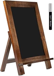 ChalkPro Wooden Framed Standing Chalkboard Sign (Rustic Brown) + Includes White Chalk Marker