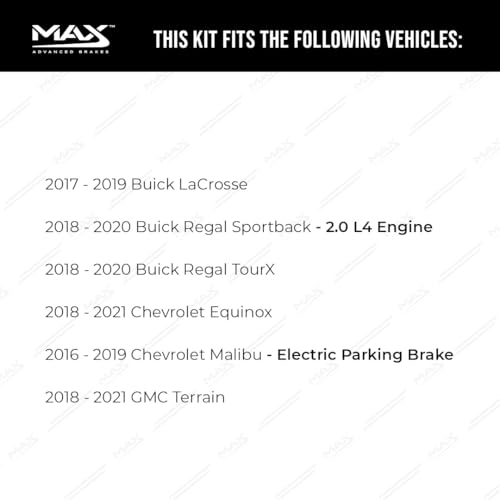 Image of MAX Advanced Brakes - Rear Brake Kit For 2018-2021 Chevrolet Equinox, 2018-2021 GMC Terrain| Carbon Ceramic Brake and Rotor Kit| Daily Performance Geomet Coated Cross-Drilled Brake Rotors