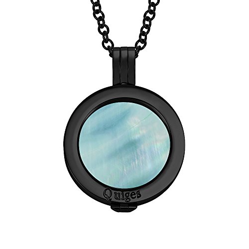 Colgante de Moneda de 25mm Acero Inoxidable Negro para Mujer 2