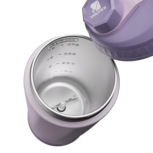 Image of VOLTRX ChillMix Shaker Bottle Insulated Stainless Steel - USB C Rechargeable Electric Protein Shake Mixer, Shaker Cups for Protein Shakes and Meal Replacement, Dream Purple, 16 oz