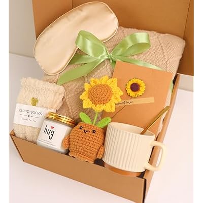 Women's Birthday Self-Care Gift Basket, Sunflower-Themed Sunshine Gift Sunshine Care Gift Set, Recovery Gift Basket ,Christmas Birthday Gift, Dedicated to Women, Mothers, Best Friends, Wives