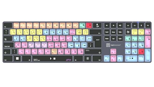 LOGICKEYBOARD 'Titan' Wireless Backlit designed for composing in Avid Pro Tools on Windows • p/n LKB-PT-TPC-UK