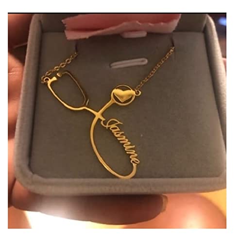 Customized/Personalized Stethoscope Name Keychain with Ur Name Or Love One Name with 24k Gold Plating and Laser Engraved Finish-image-2